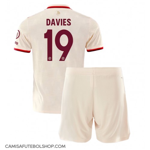 Camisa de time de futebol Bayern Munich Alphonso Davies #19 Replicas 3º Equipamento Infantil 2024-25 Manga Curta (+ Calças curtas)